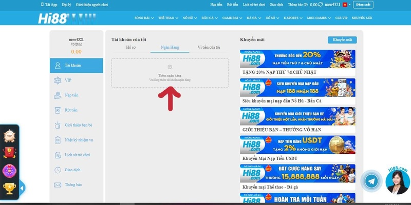 Quy trình Rút Tiền Hi88 qua đa dạng phương thức an toàn